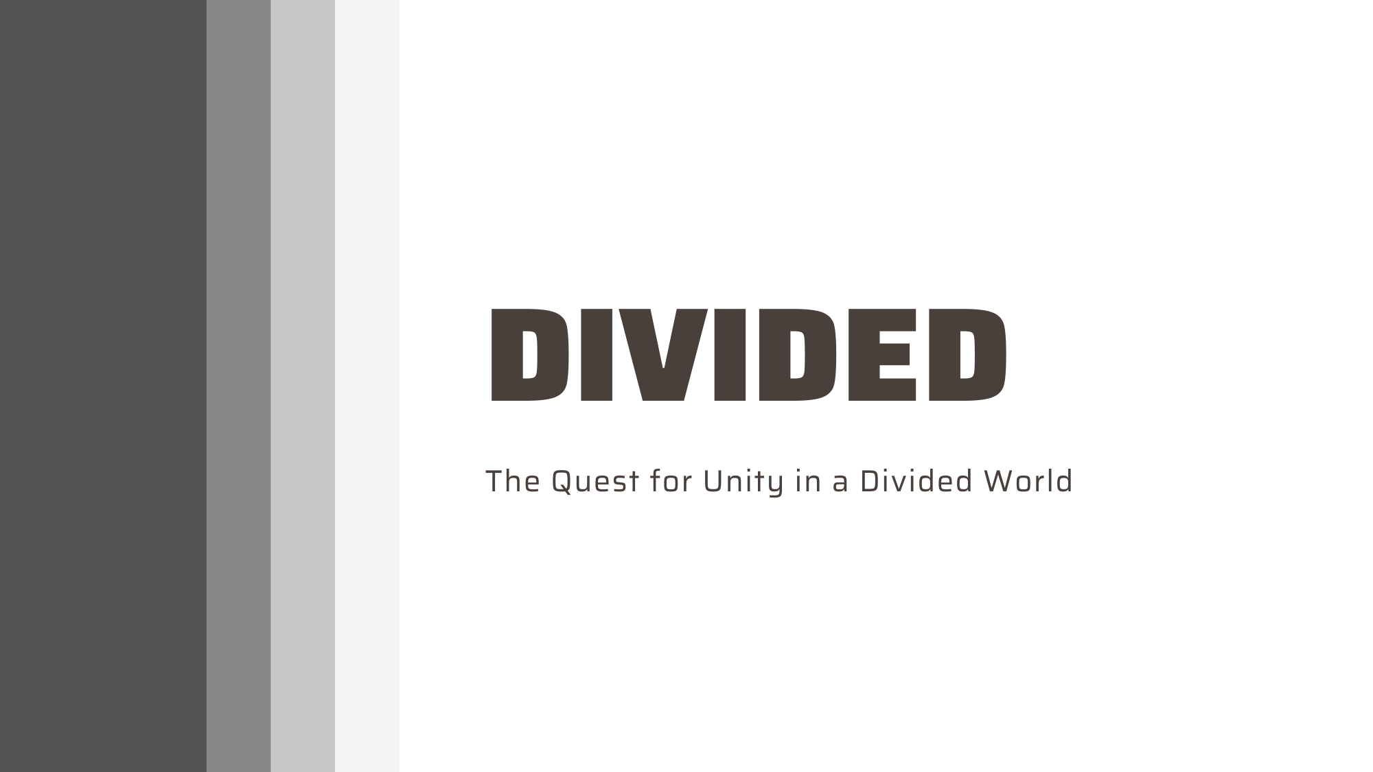 Divided: The Quest for Unity in a Divided World 